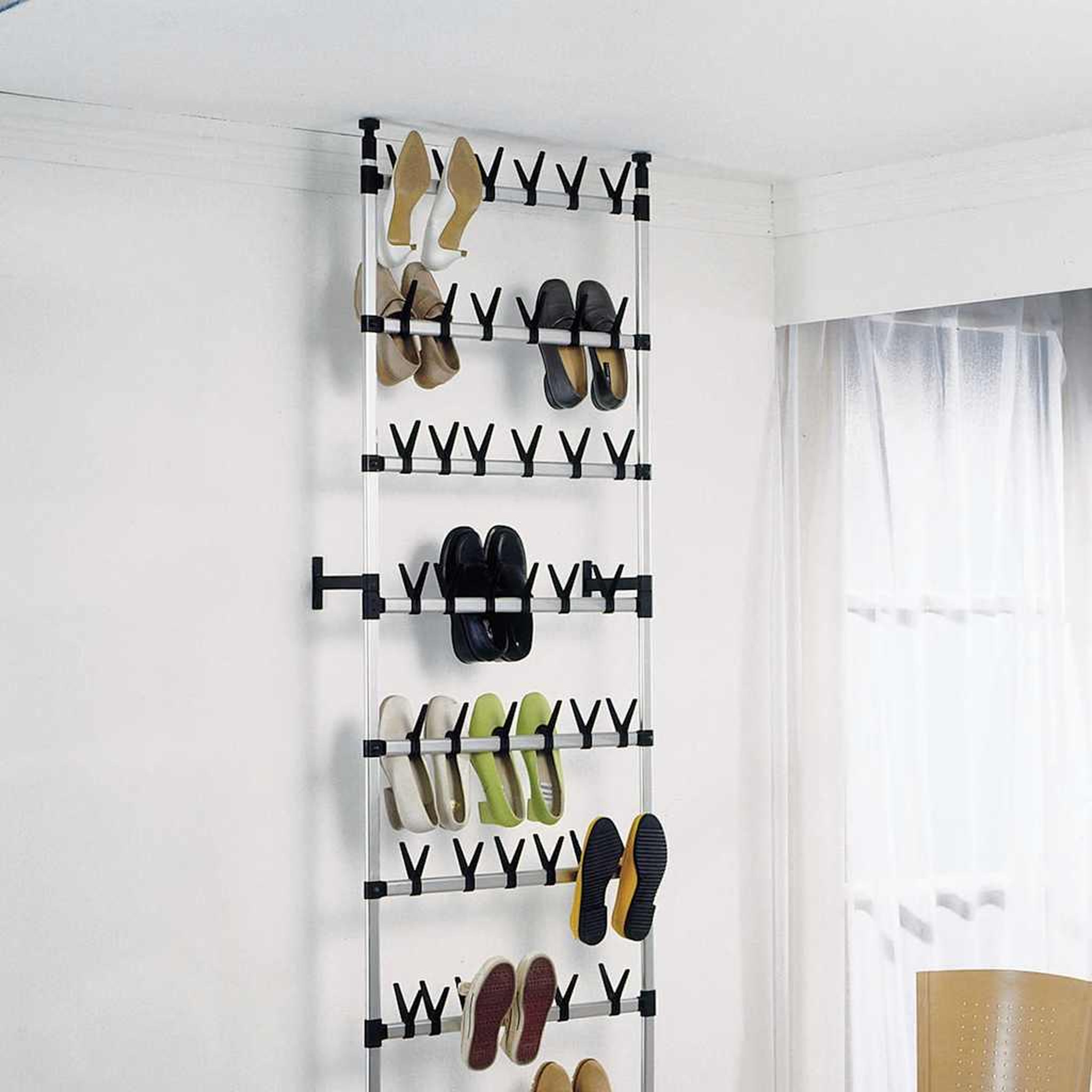Voir la diapositive 5 : VIDAXL Etagere a chaussures telescopique avec barres aluminium