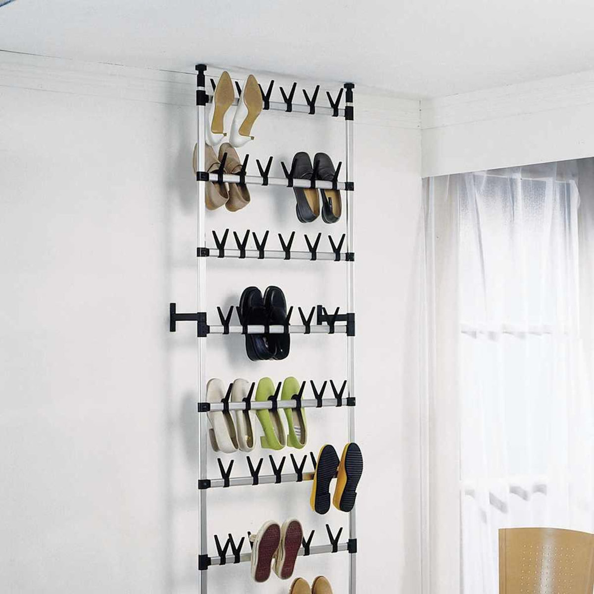 VIDAXL Etagere a chaussures telescopique avec barres Aluminium
