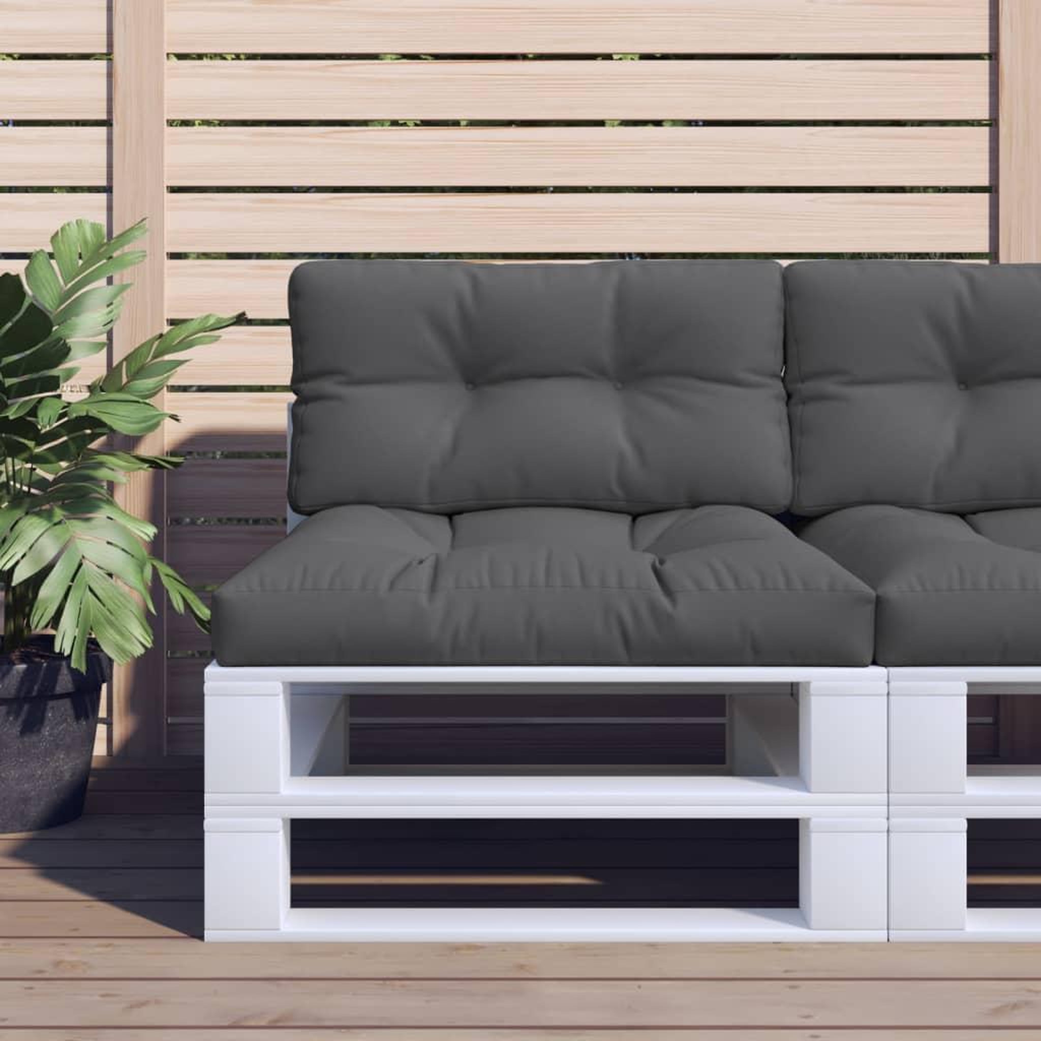 VIDAXL Coussins de palette lot de 2 anthracite tissu