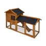 Voir la diapositive 5 : SWEEEK Clapier en bois Hotot pour lapin et autres rongeurs. 4 lapins. cage à lapin avec enclos. espace intérieur et extérieur. poulailler