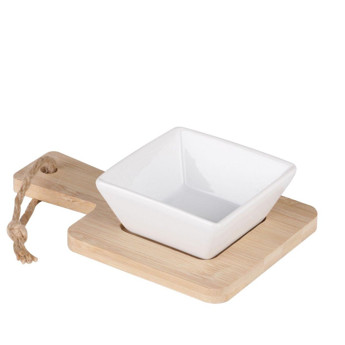 DIVERS Set apérif carré 2 Pièces - Plateau en bambou - Beige