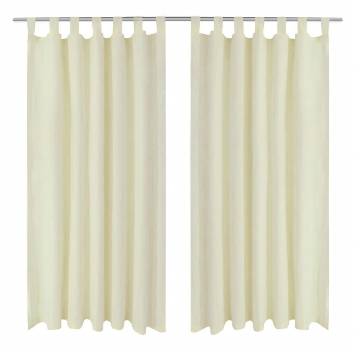 VIDAXL 2 pcs Rideau a Passant Micro Satin Creme 140 x 225 cm