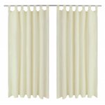 VIDAXL 2 pcs Rideau a Passant Micro Satin Creme 140 x 225 cm