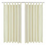 Voir la diapositive 1 : VIDAXL 2 pcs Rideau a Passant Micro Satin Creme 140 x 225 cm