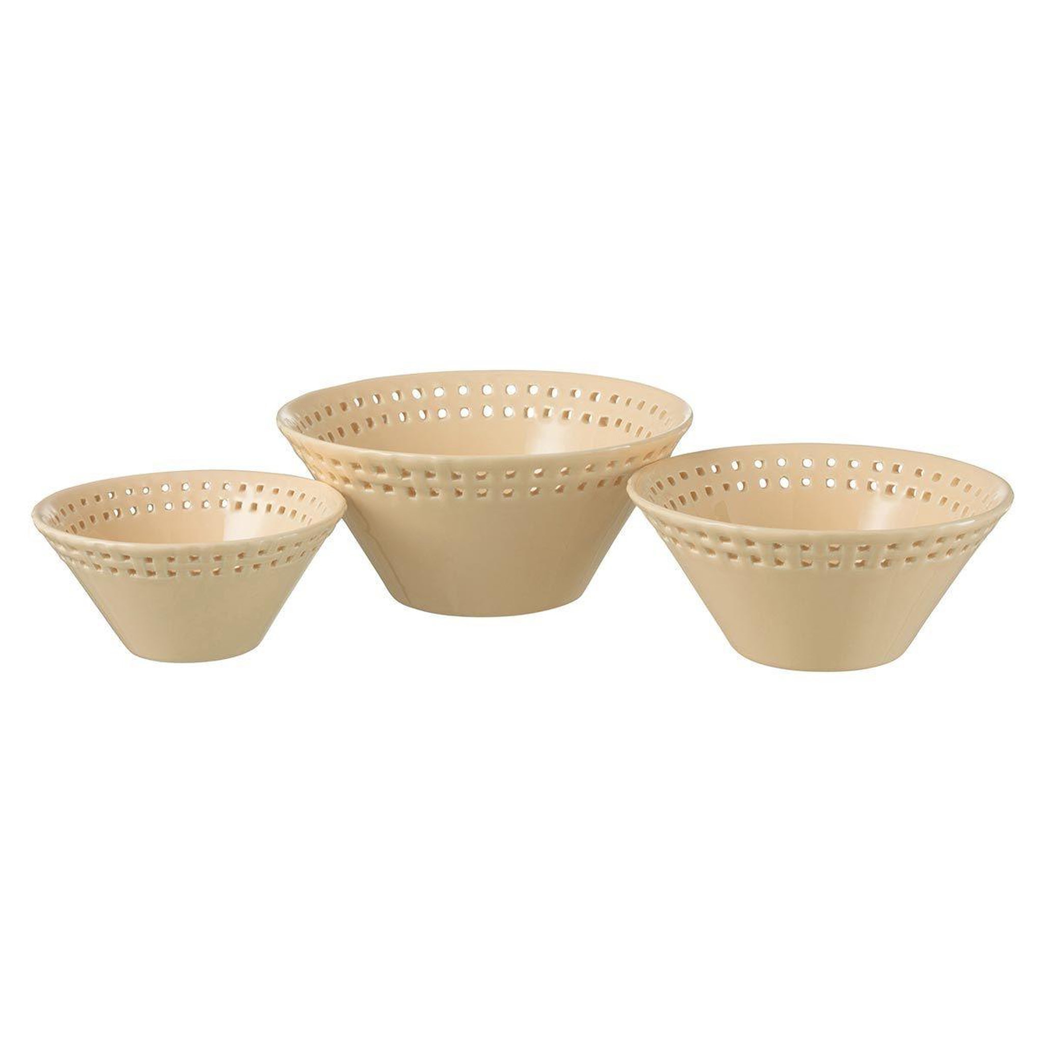 Voir la diapositive 1 : J-LINE Lot de 3 coupelles en céramique  vercer  19cm pêche