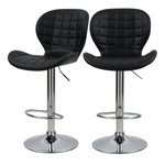 Rendez vous déco Lot de 2 chaises de bar réglables 53/74 cm en cuir synthétique noir-Mazzia