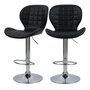 Voir la diapositive 1 : Rendez vous déco Lot de 2 chaises de bar réglables 53/74 cm en cuir synthétique noir-Mazzia