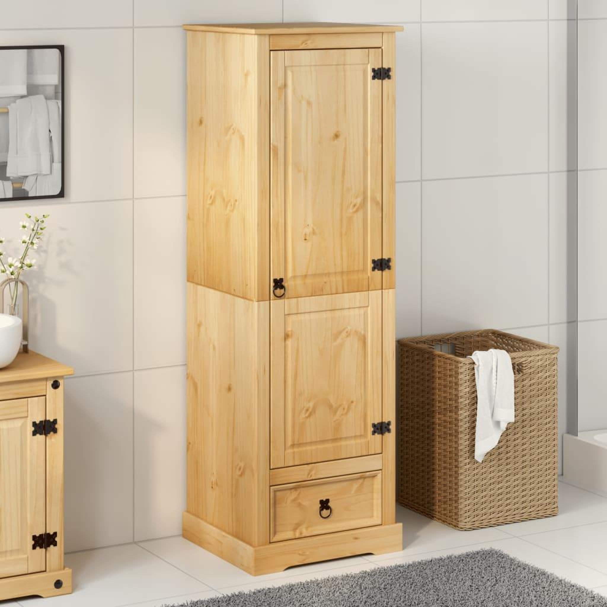 Voir la diapositive 3 : VIDAXL Garde-robe  55x50x170 cm bois de pin massif