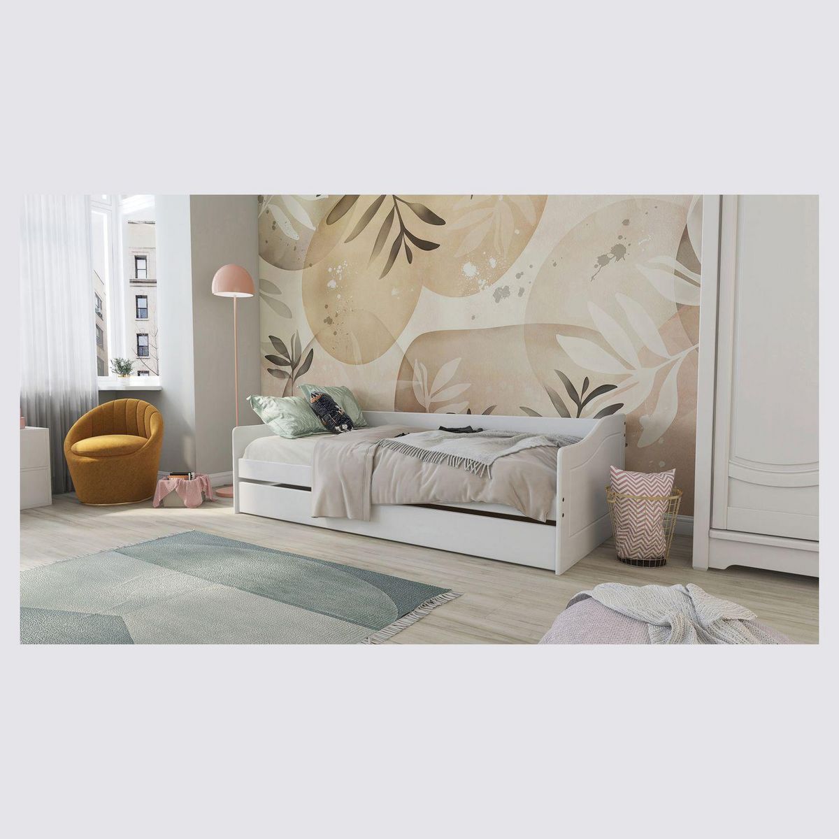 Lit banquette gigogne 90x200 cm ANDREA