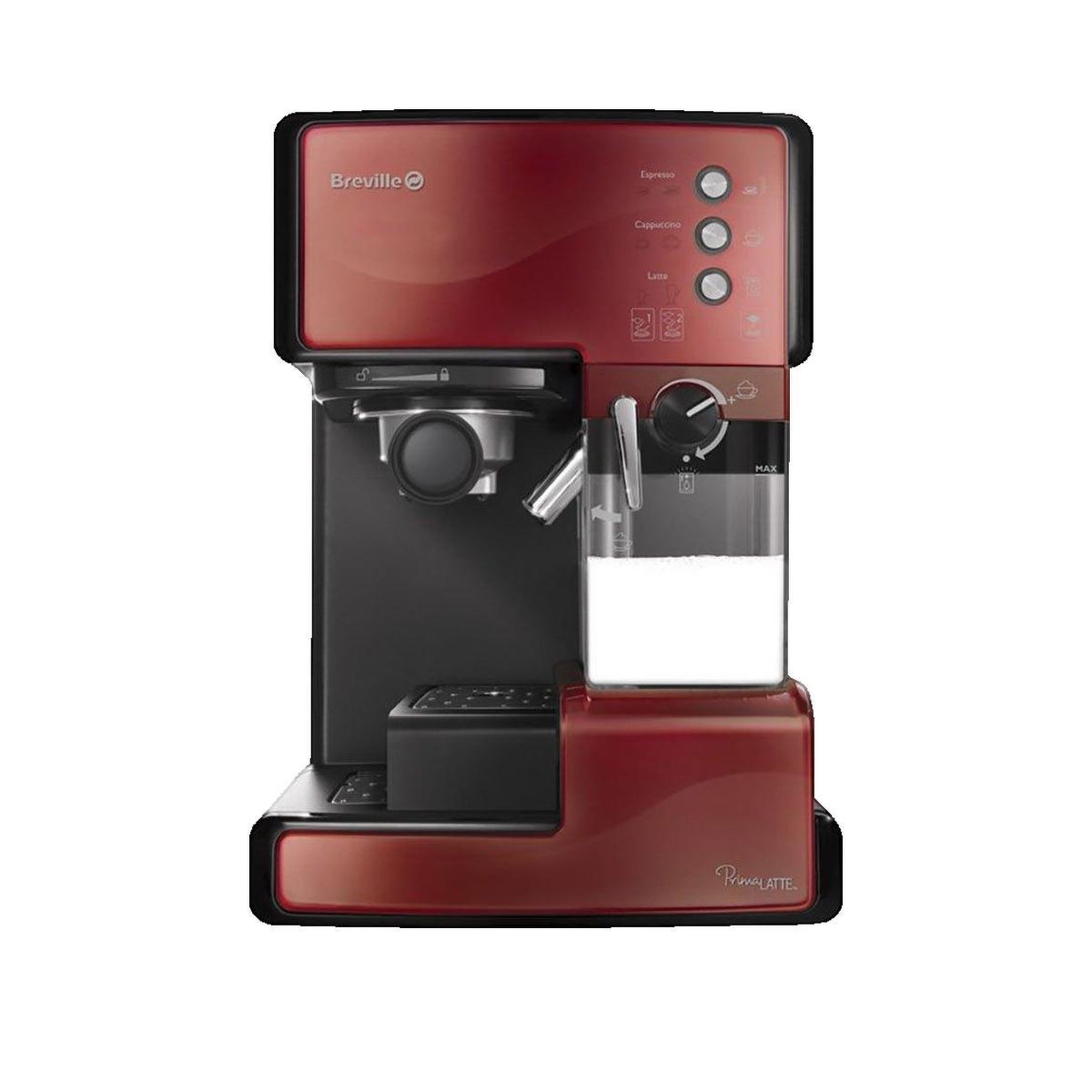 Voir la diapositive 2 : Breville Cafetière expresso Breville Prima Latte rouge
