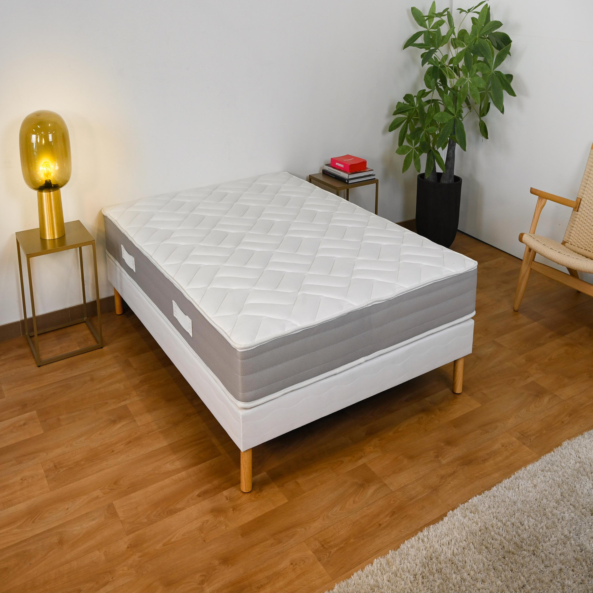 Voir la diapositive 1 : PRESTIGE Collection Ensemble matelas sommier 140 X 190  cm  ATOS