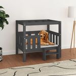 VIDAXL Lit pour chien Gris 75,5x63,5x70 cm Bois de pin solide