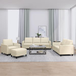 VIDAXL Ensemble de canapes 4 pcs avec coussins Creme Similicuir