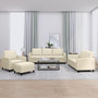Voir la diapositive 1 : VIDAXL Ensemble de canapes 4 pcs avec coussins Creme Similicuir