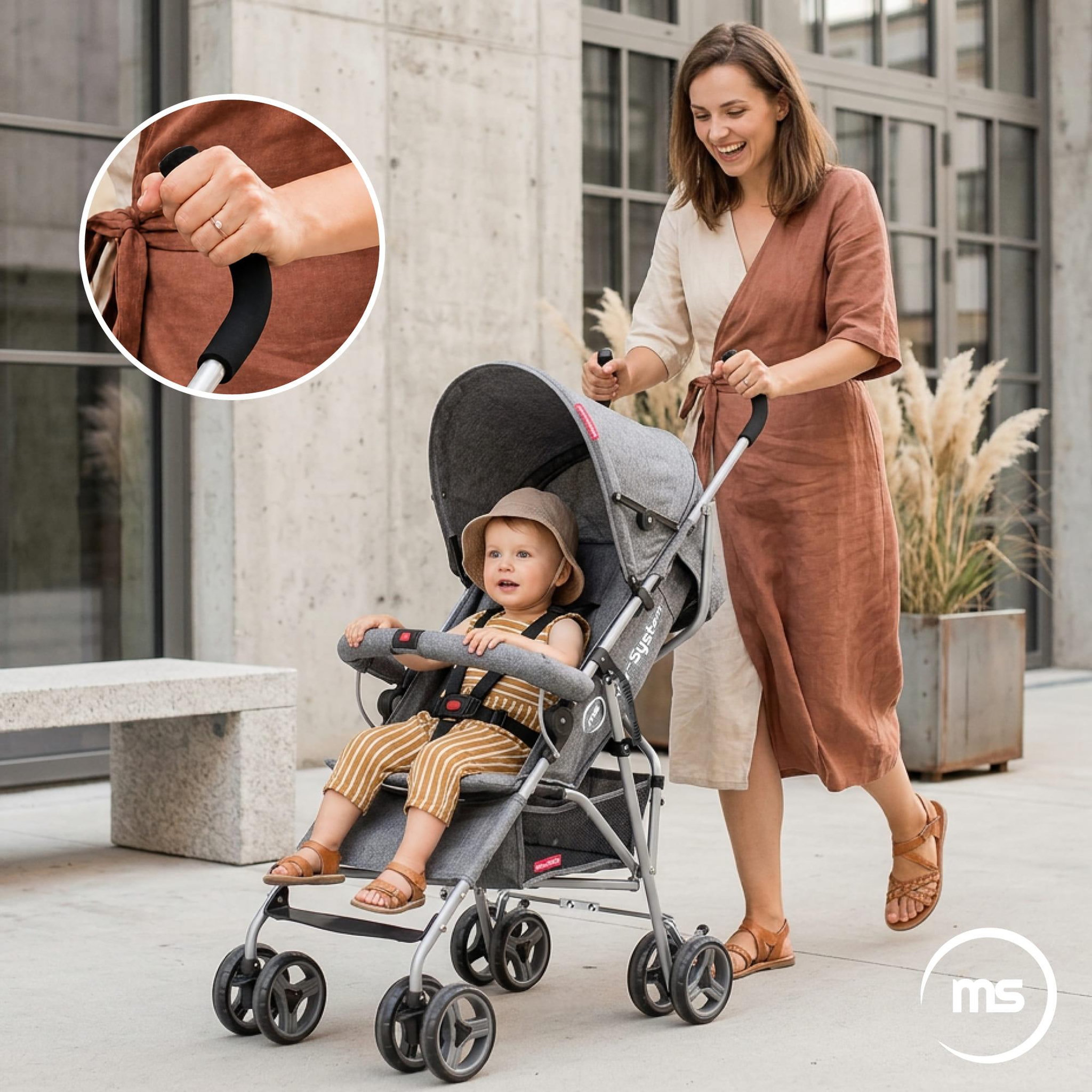 Voir la diapositive 4 : MOBY SYSTEM Poussette canne pliante légère BARTON GRAY Moby-System, 5,5 kg