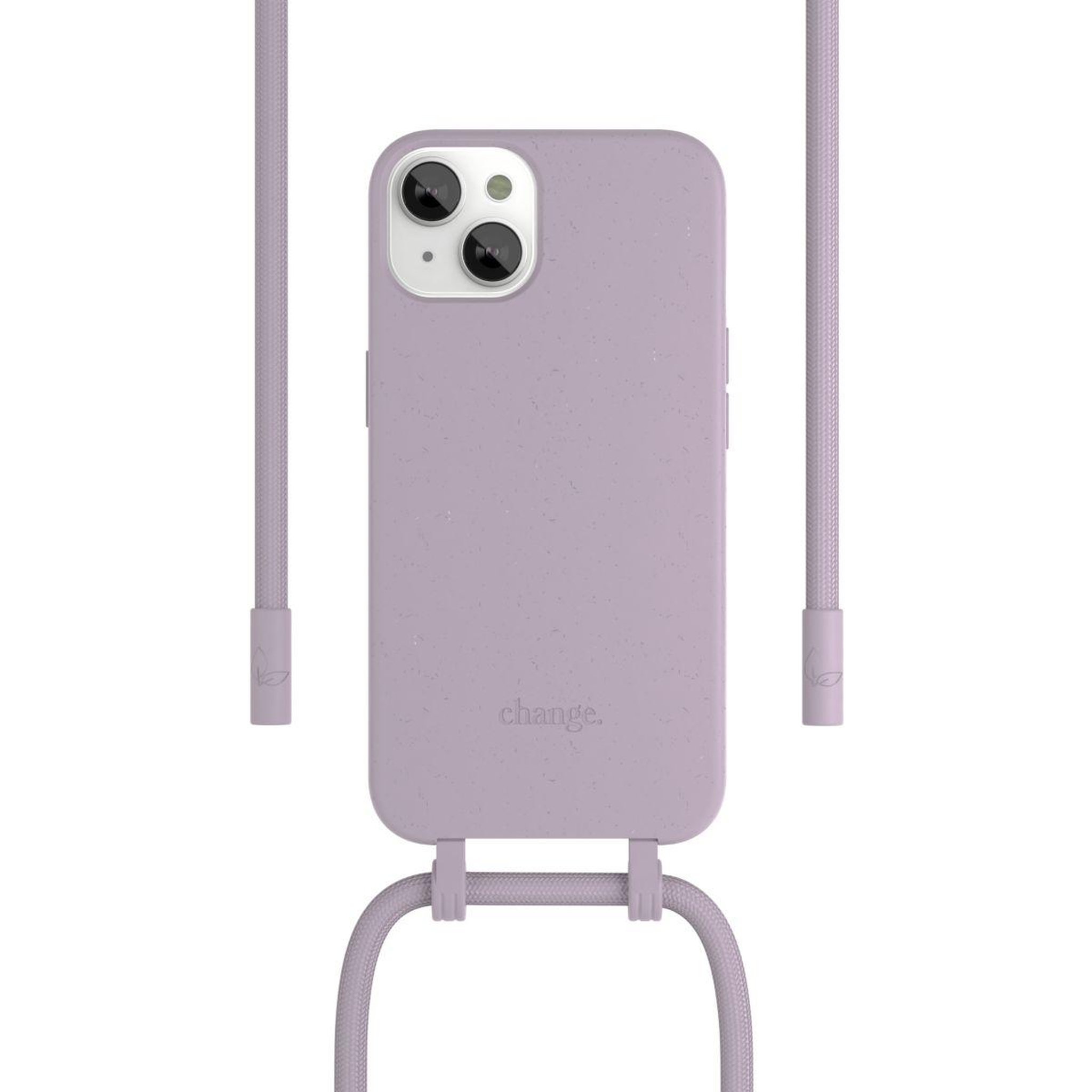 WOODCESSORIES Coque avec cordon iPhone 14 Plus Tour de cou lila