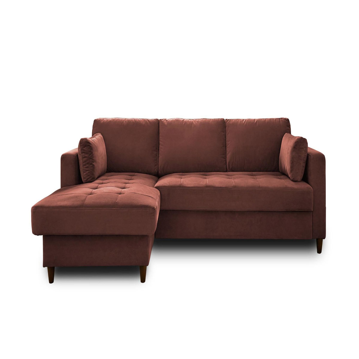 LISA DESIGN Anna - canapé d'angle gauche - 4 places - convertible avec coffre - en velours