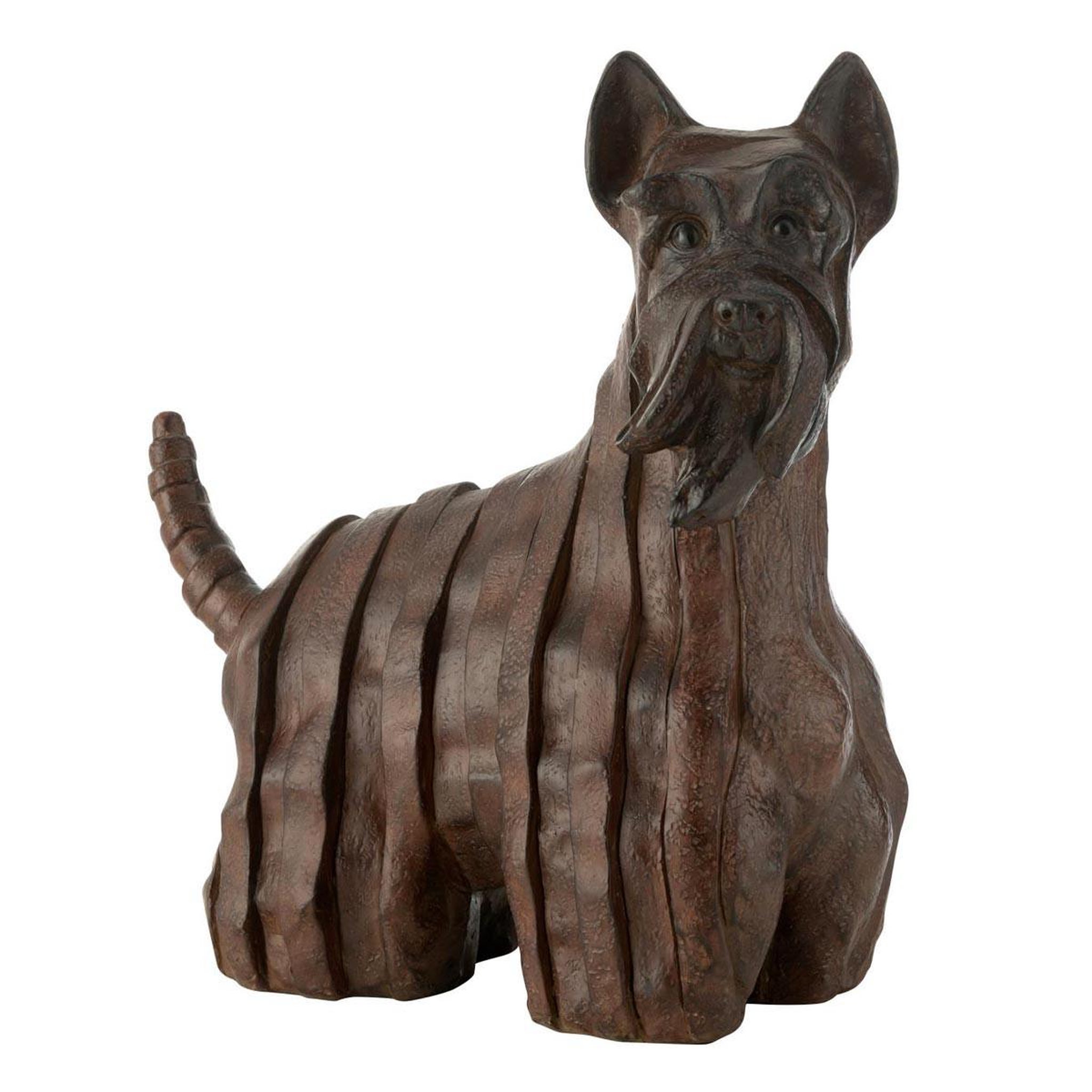 J-LINE Statuette chien terrier  ecossais  46cm marron
