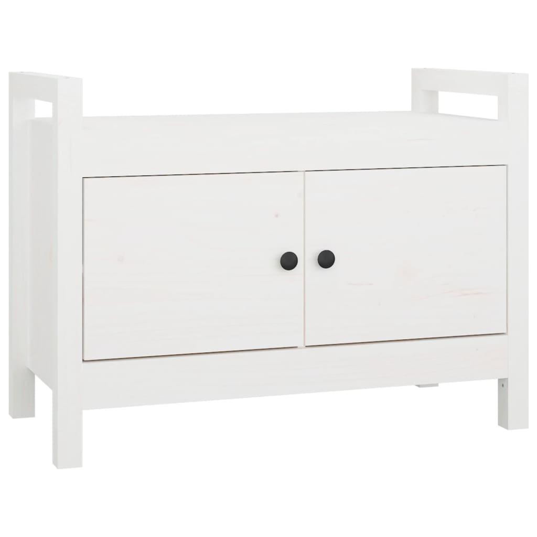 Voir la diapositive 2 : VIDAXL Banc d'entree Blanc 80x40x60 cm Bois de pin massif