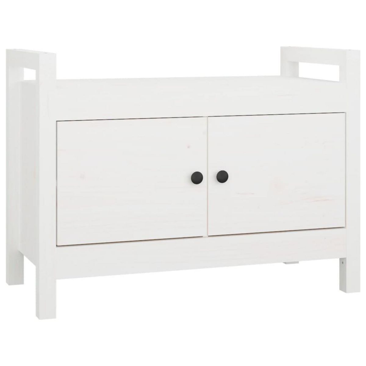 VIDAXL Banc d'entree Blanc 80x40x60 cm Bois de pin massif