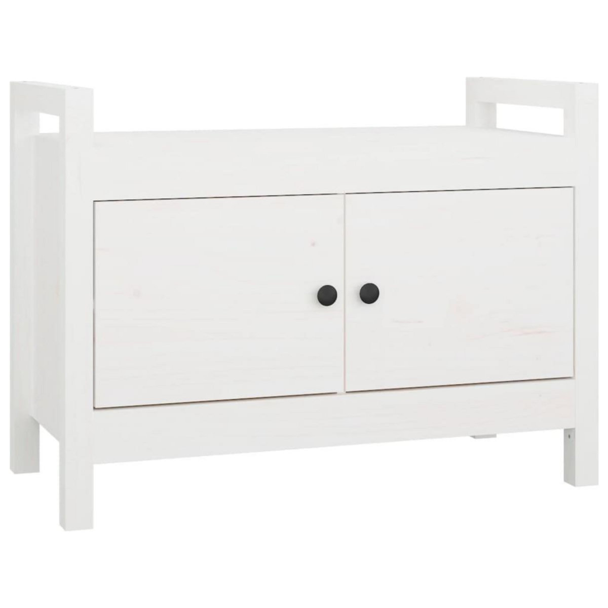 VIDAXL Banc d'entree Blanc 80x40x60 cm Bois de pin massif