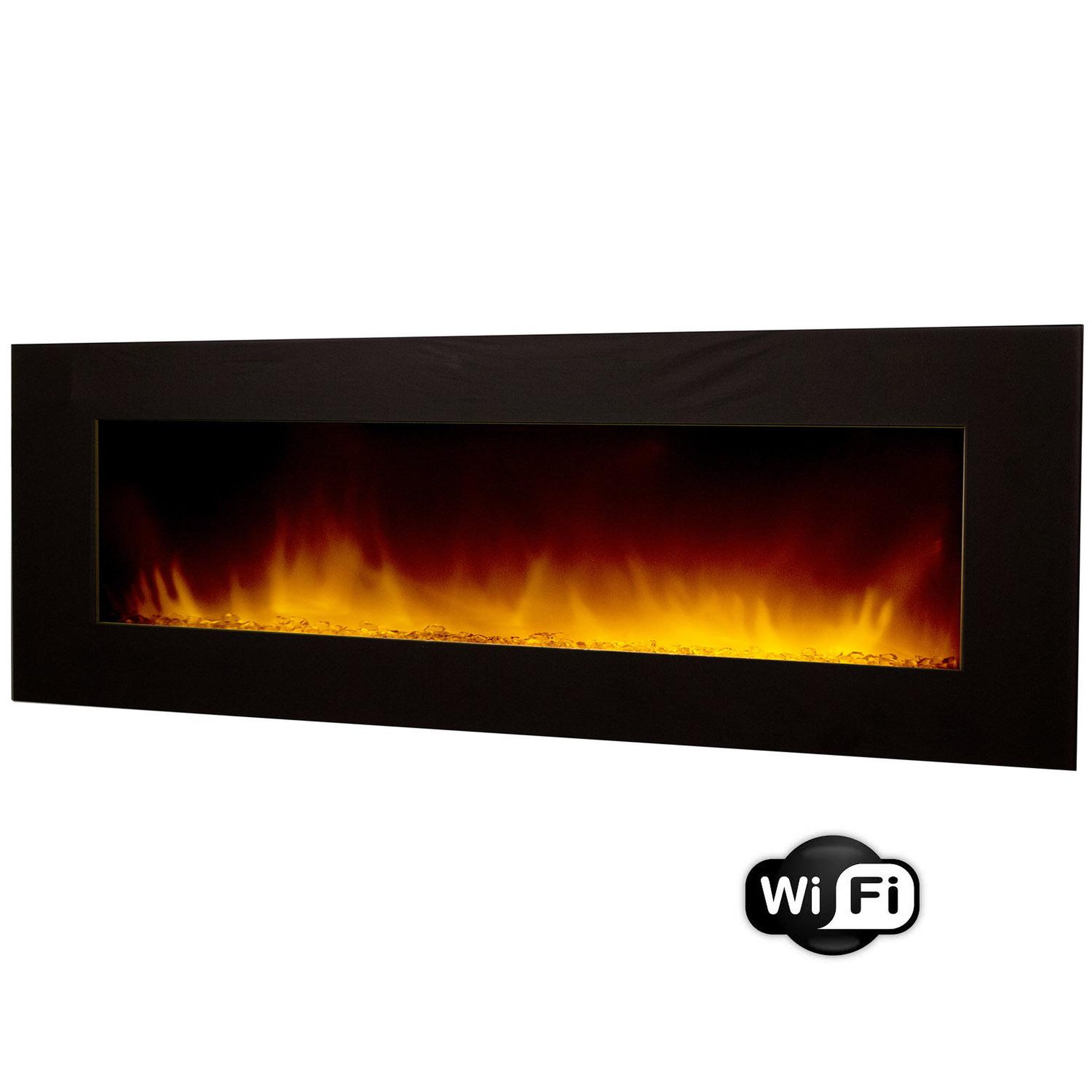 Voir la diapositive 1 : Chemin'arte Cheminée électrique grande taille 2000w en wifi - volcano 5xl wifi