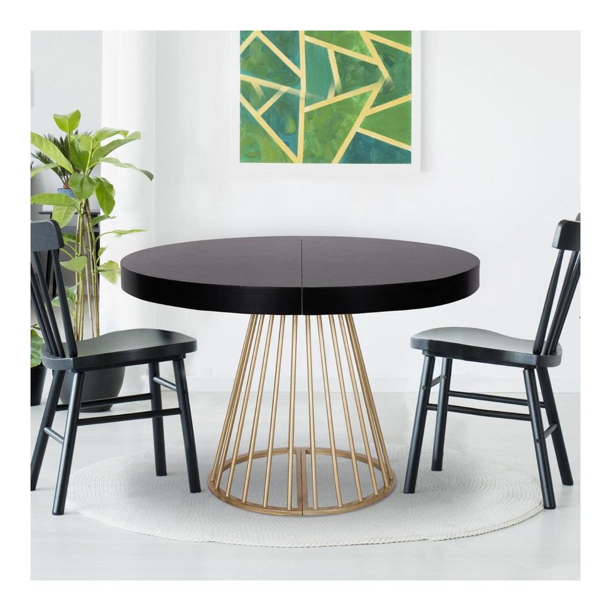 Voir la diapositive 3 : Paris Prix Table de repas extensible  resoa  110-260cm noir