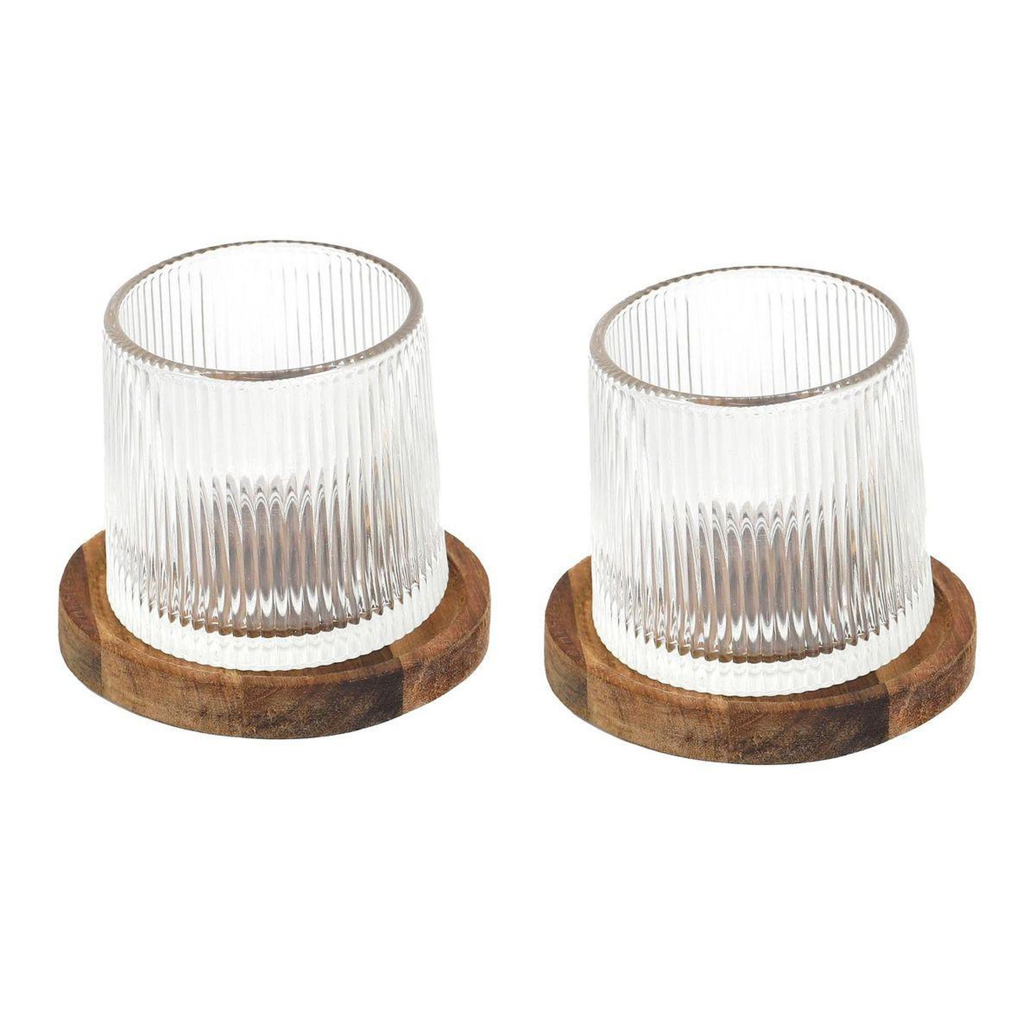 The Home Deco Factory Lot de 2 verres à whisky  support  16cl transparent