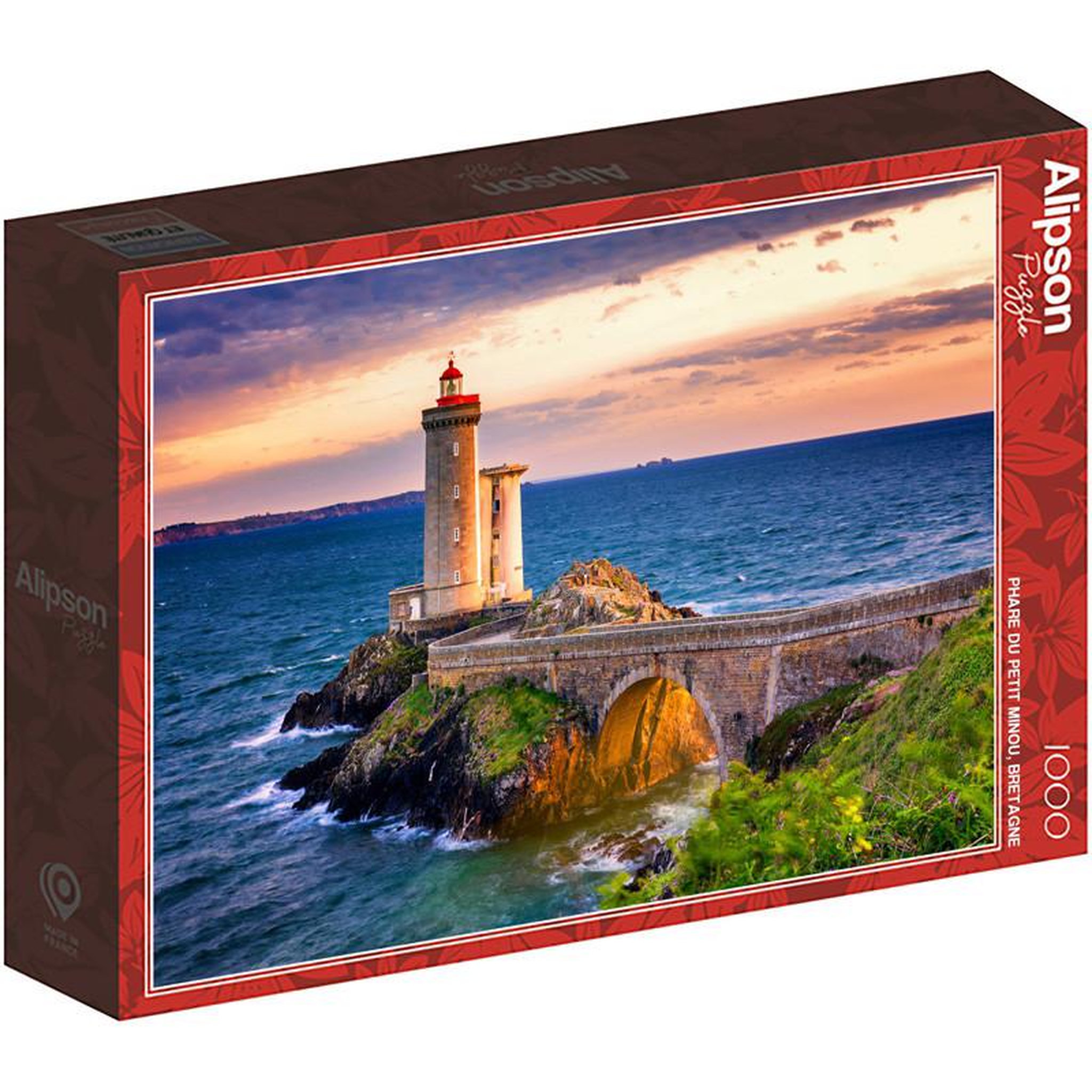 Voir la diapositive 1 : ALIZE Puzzle 1000 pièces – Phare de Bretagne “Minou” – Paysage maritime breton – Univers côtier et nature – Adulte – Alizé