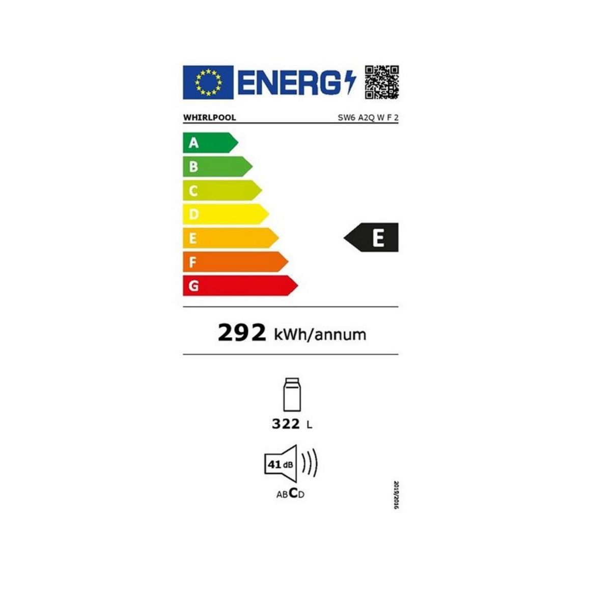 Whirlpool Réfrigérateur 1 porte 60cm 322l - sw6a2qwf2