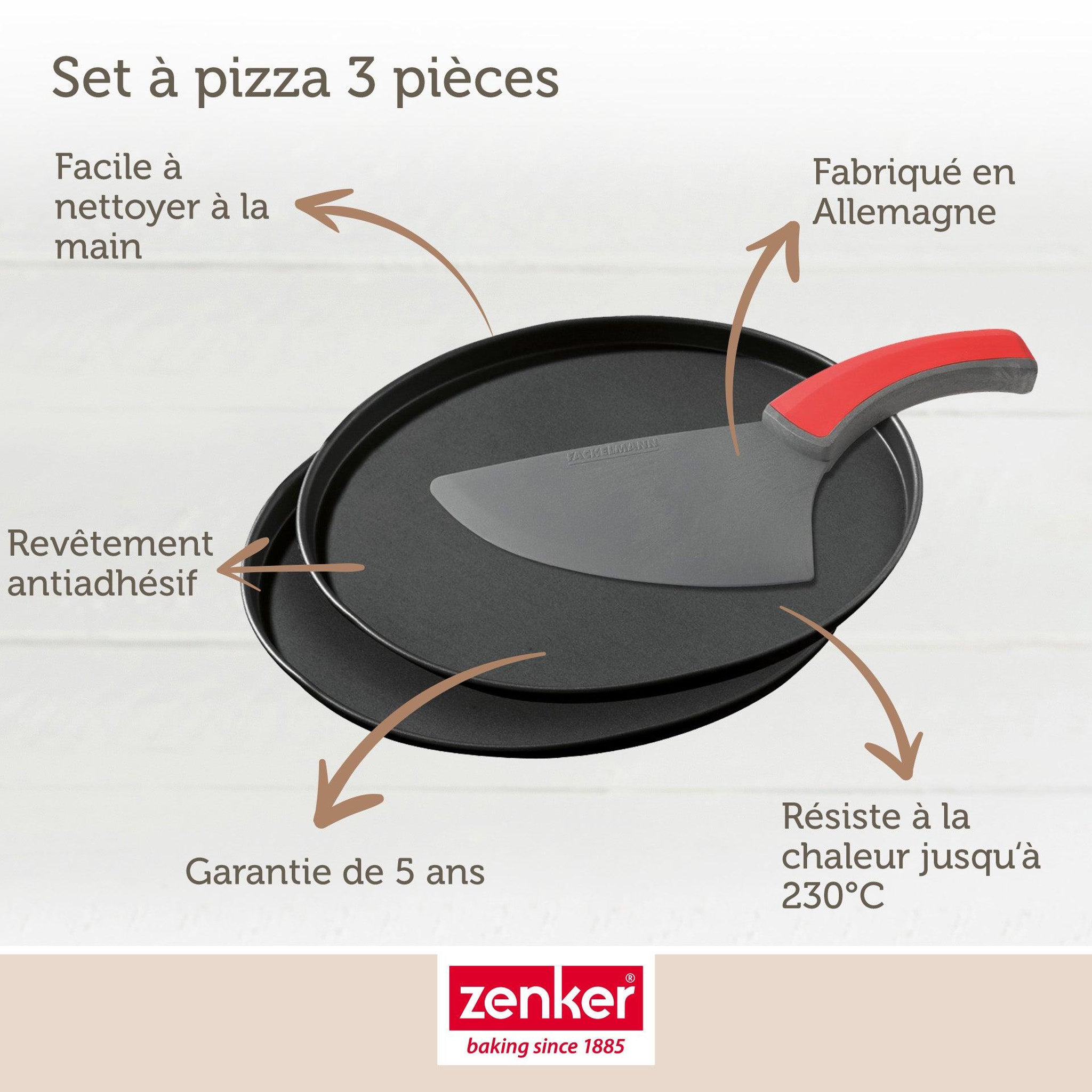 Voir la diapositive 3 : ZENKER Set à pizza 3 pièces 29 cm zenker spécial countries