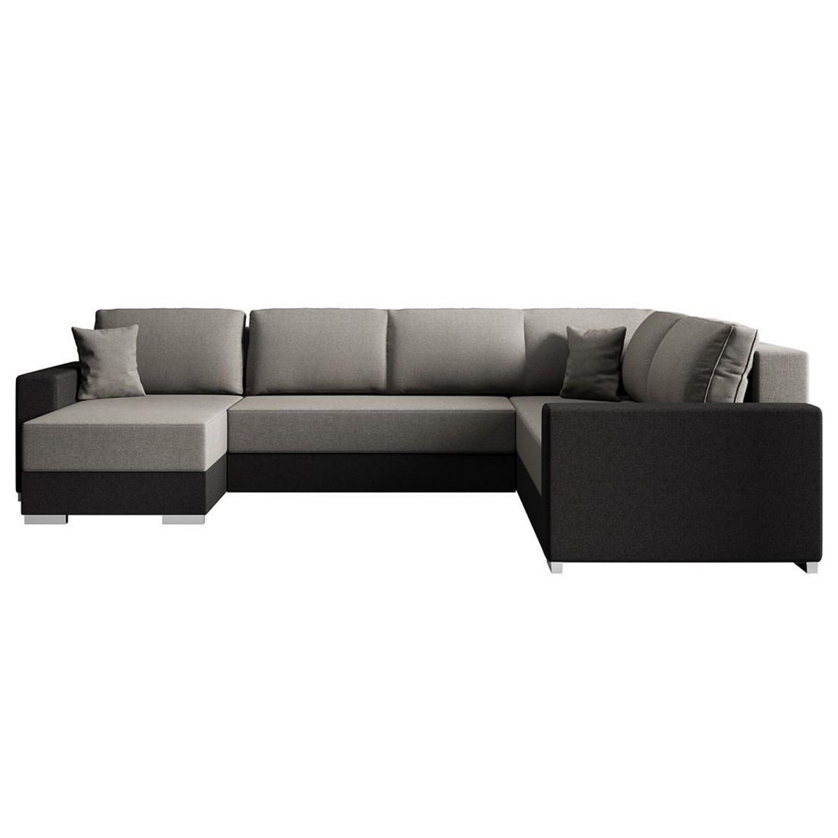 BEST MOBILIER Epona - canapé panoramique d'angle réversible 7 places convertible avec coffre en tissu