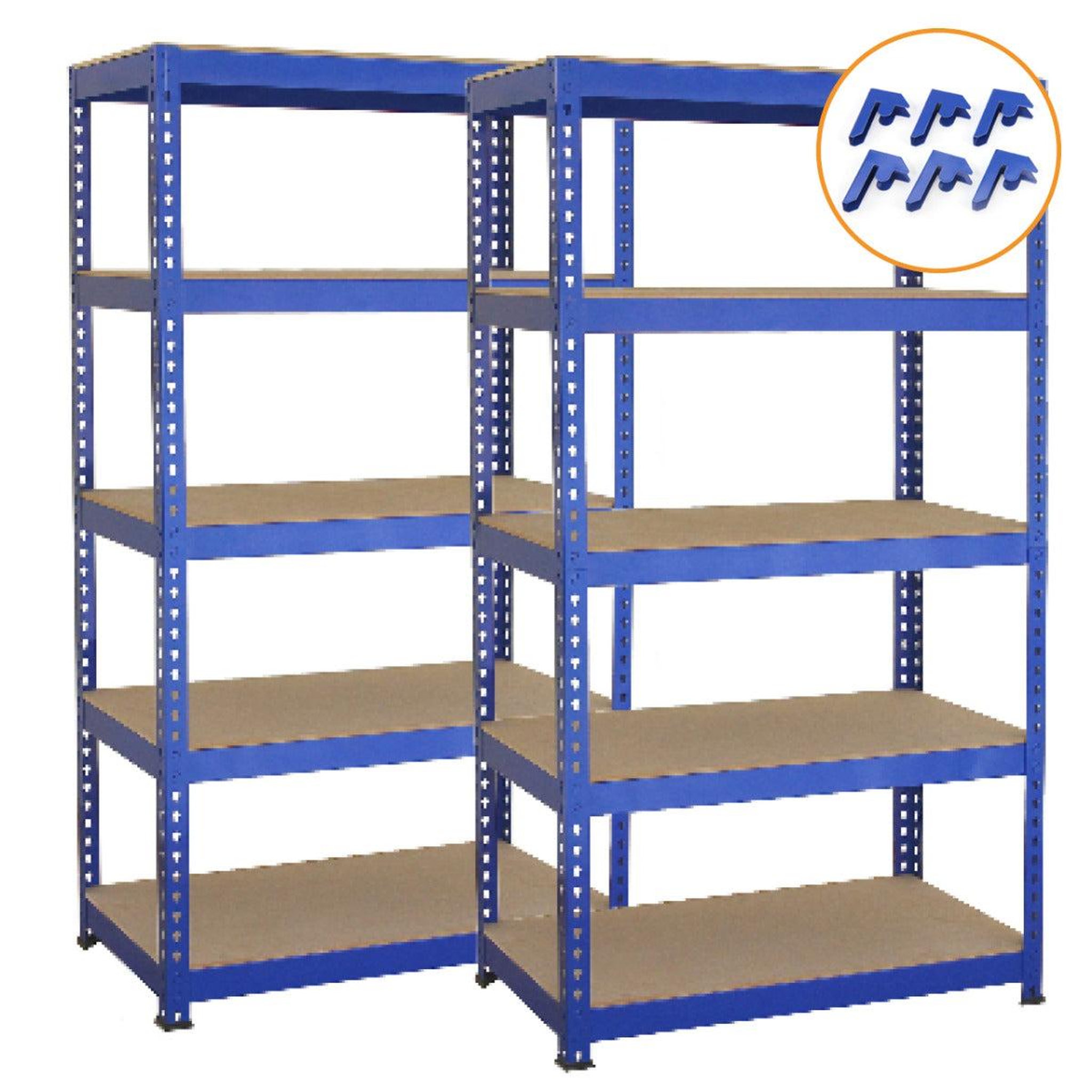 MONSTER RACKING 2 rayonnages t-rax en acier bleu 75cm x 150cm x 30cm