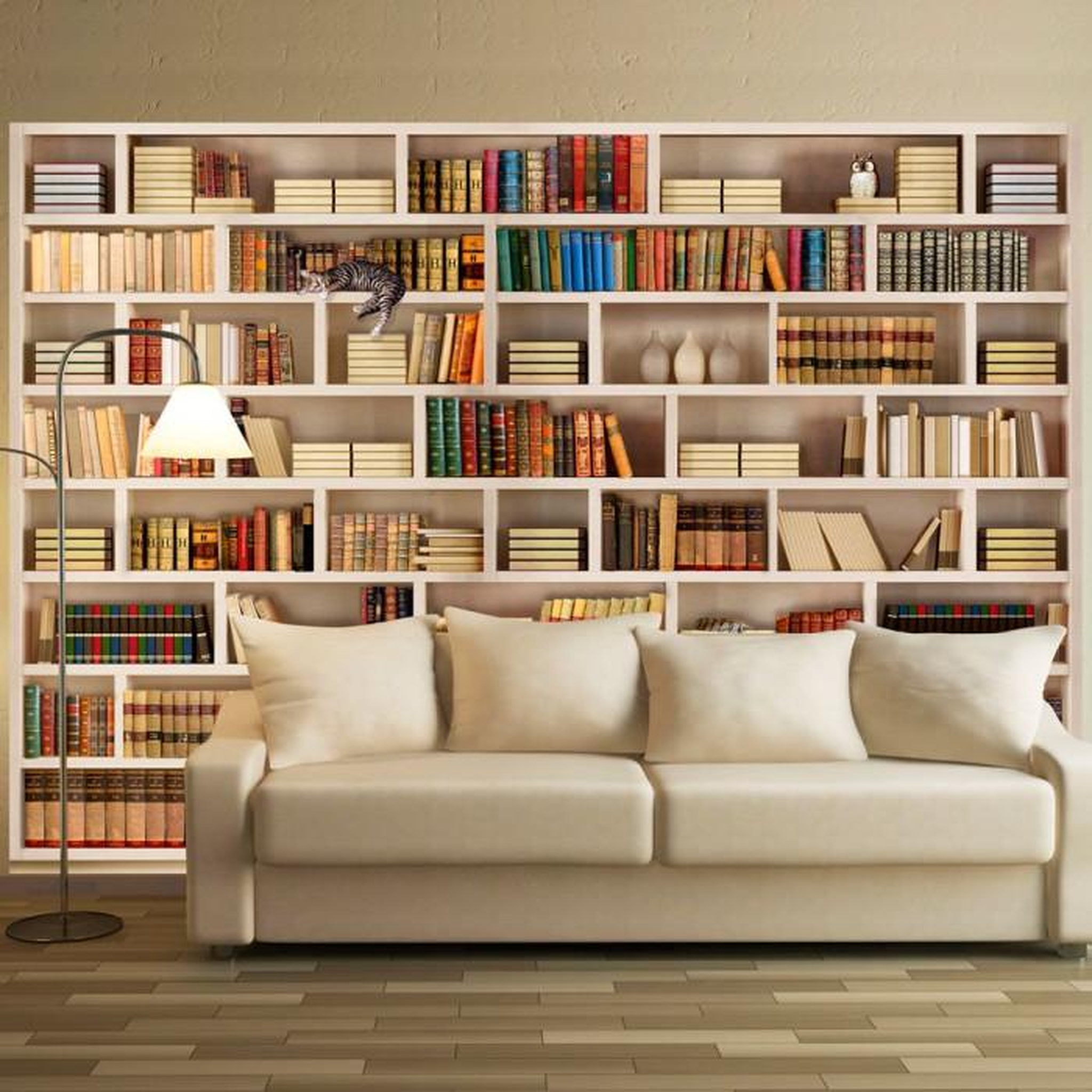 Paris Prix Papier Peint  Bibliothèque Domestique. Coloris disponibles : Multicolore