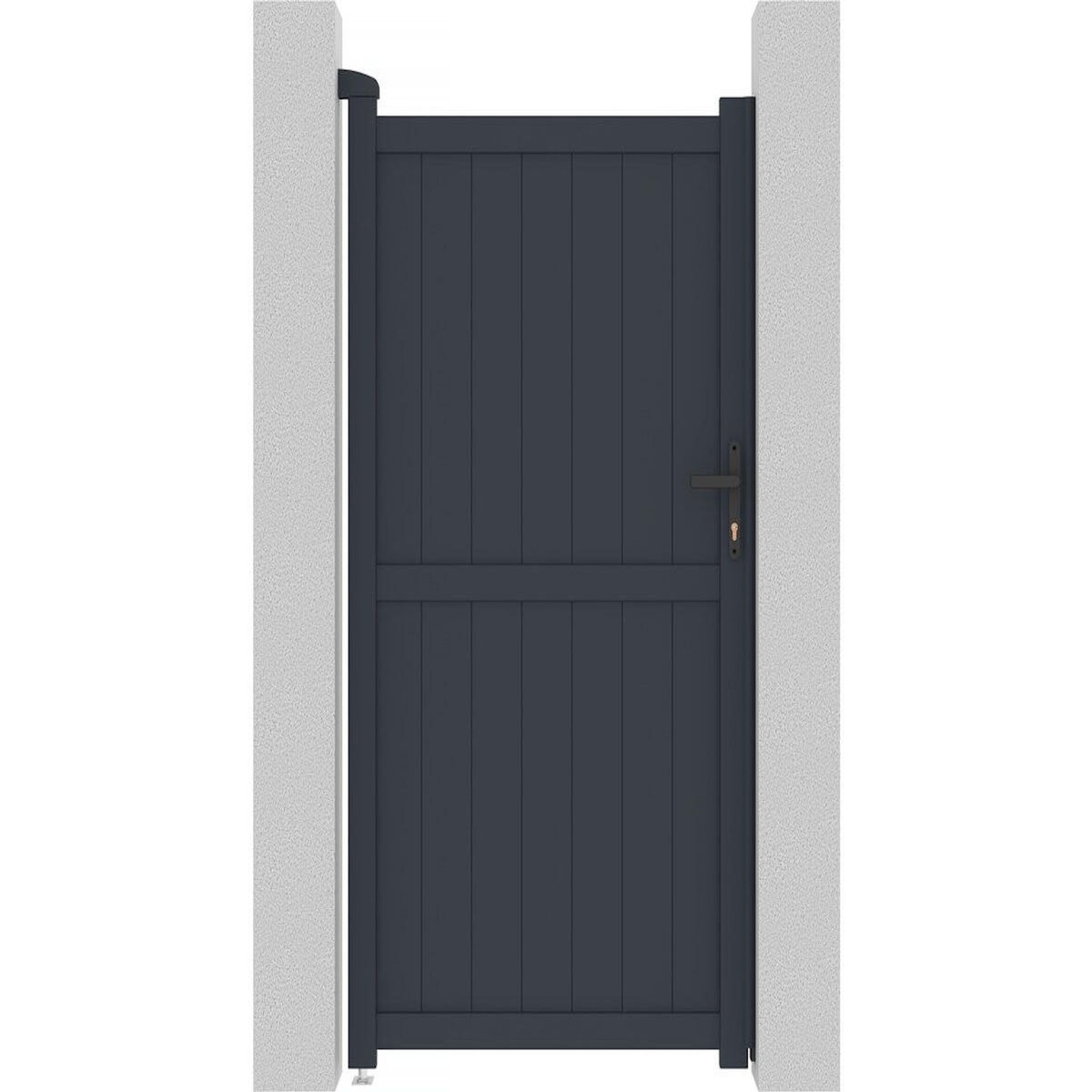 Habitat et Jardin Portillon aluminium  Maurice  - 101.2 x 180.9 cm - Gris