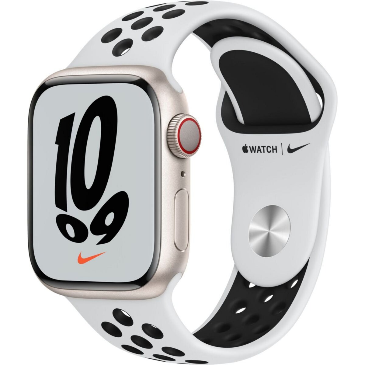 APPLE Montre connect e Nike 41MM Alu Lum Plat Noir Series 7 Cel