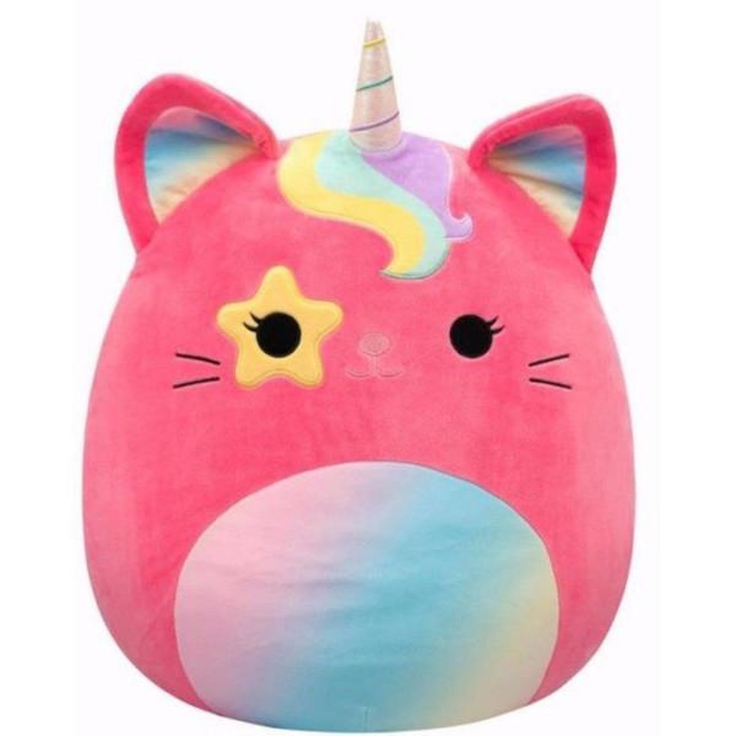 Peluche caticorne - SQUISHMALLOWS - Sienna - 50 cm - rose - yeux étoilés