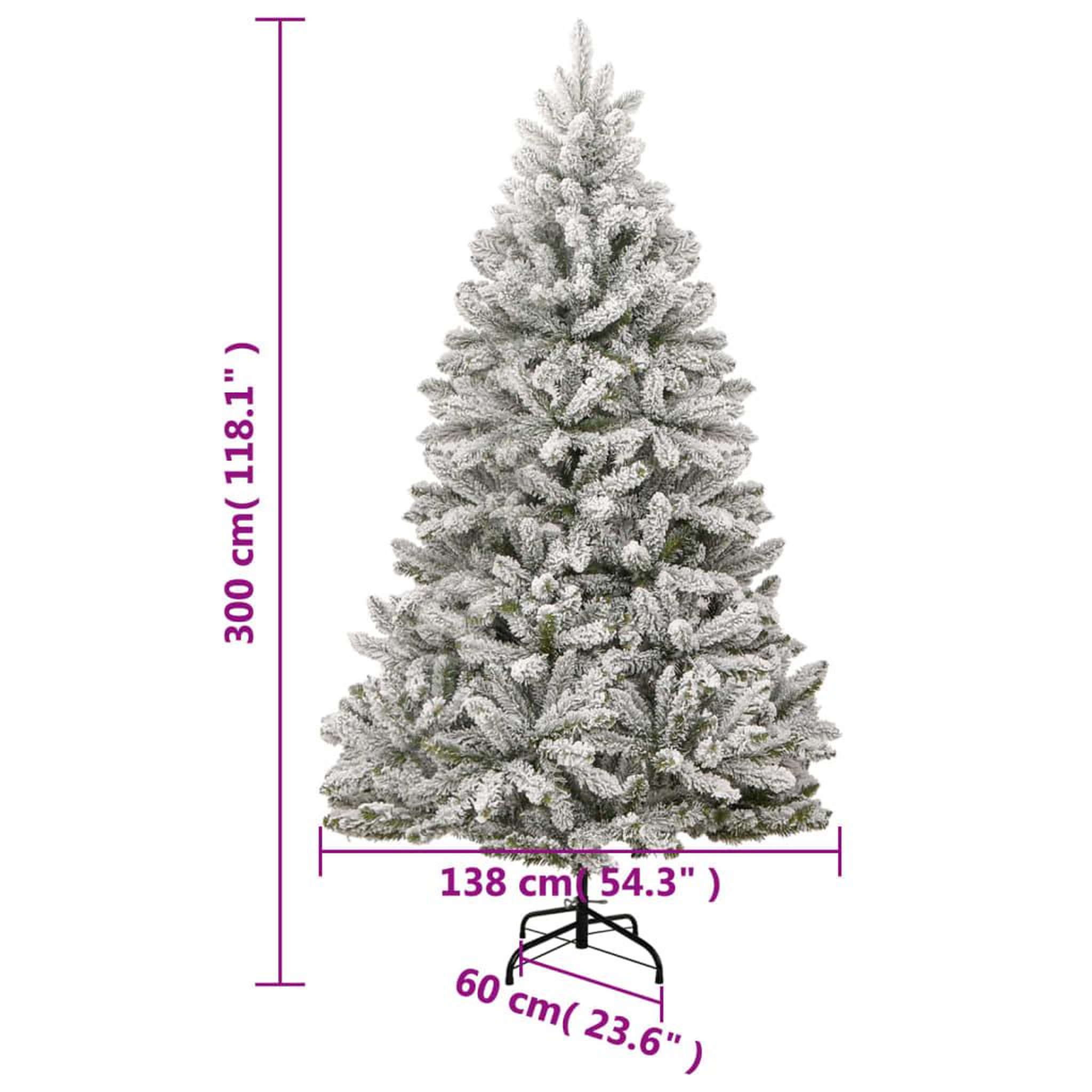 Voir la diapositive 6 : VIDAXL Sapin de Noël artificiel a charnieres avec neige floquee 300 cm