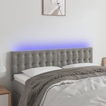 VIDAXL Tete de lit a LED Gris clair 144x5x78/88 cm Velours