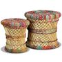Voir la diapositive 3 : VIDAXL Tabourets avec details chindi lot de 2 multicolore bambou