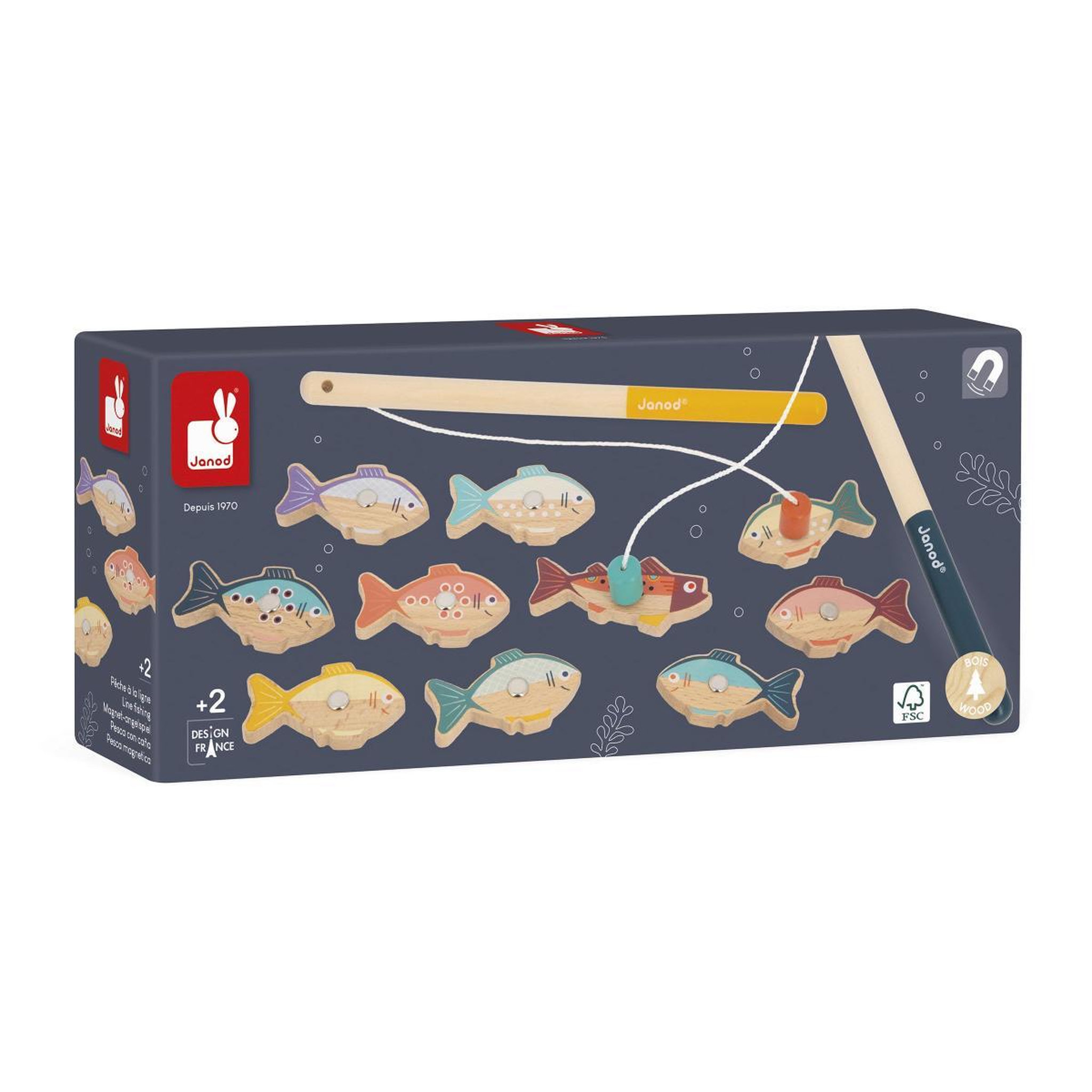 JANOD Jeu de Peche a la Ligne en Bois