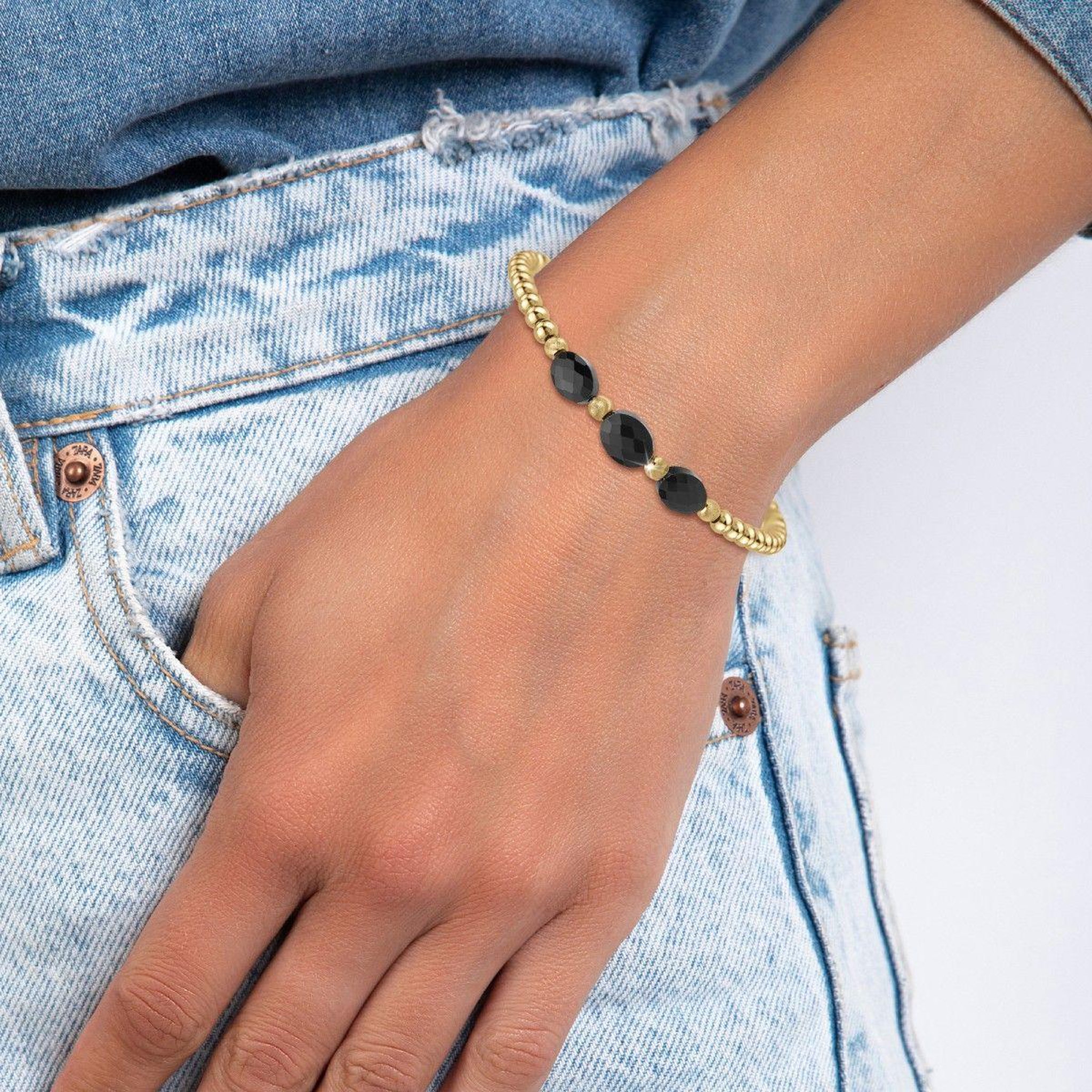 Voir la diapositive 2 : SC BOHEME Bracelet par SC Bohème orné d'obsidiennes noires