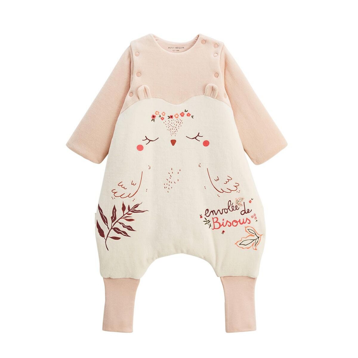 Petit Béguin Turbulette d'hiver en velours avec pieds retroussables et manches amovibles Manouk