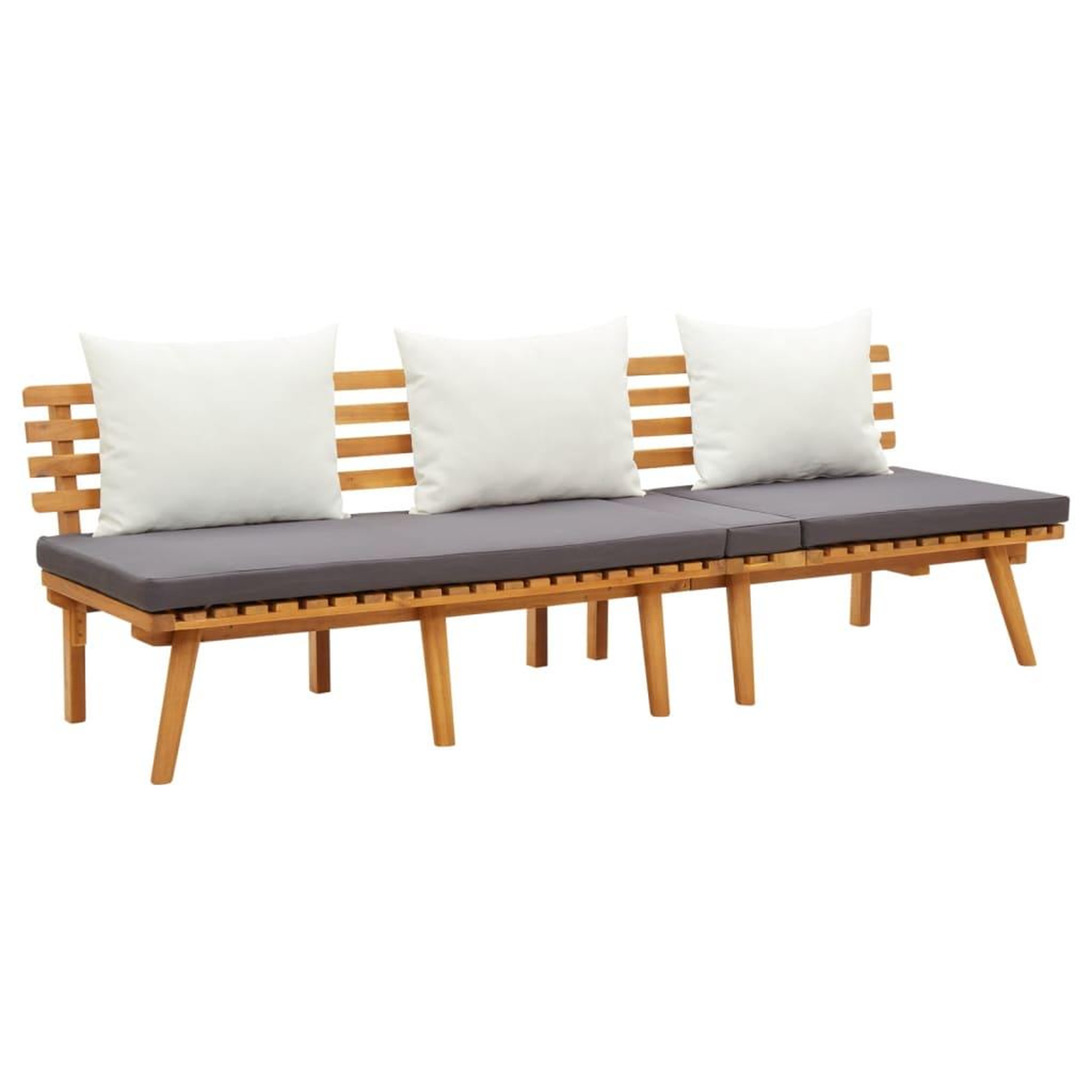 Voir la diapositive 4 : VIDAXL Salon de jardin 4 pcs avec coussins Bois d'acacia solide