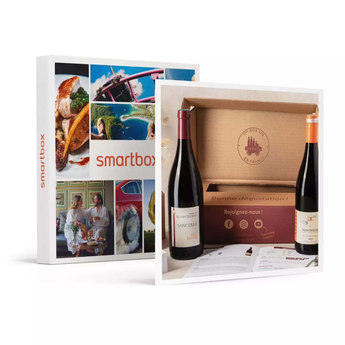 Smartbox Coffret Pépites de vignerons : 2 grands vins rouges et livret de dégustation - Coffret Cadeau Gastronomie