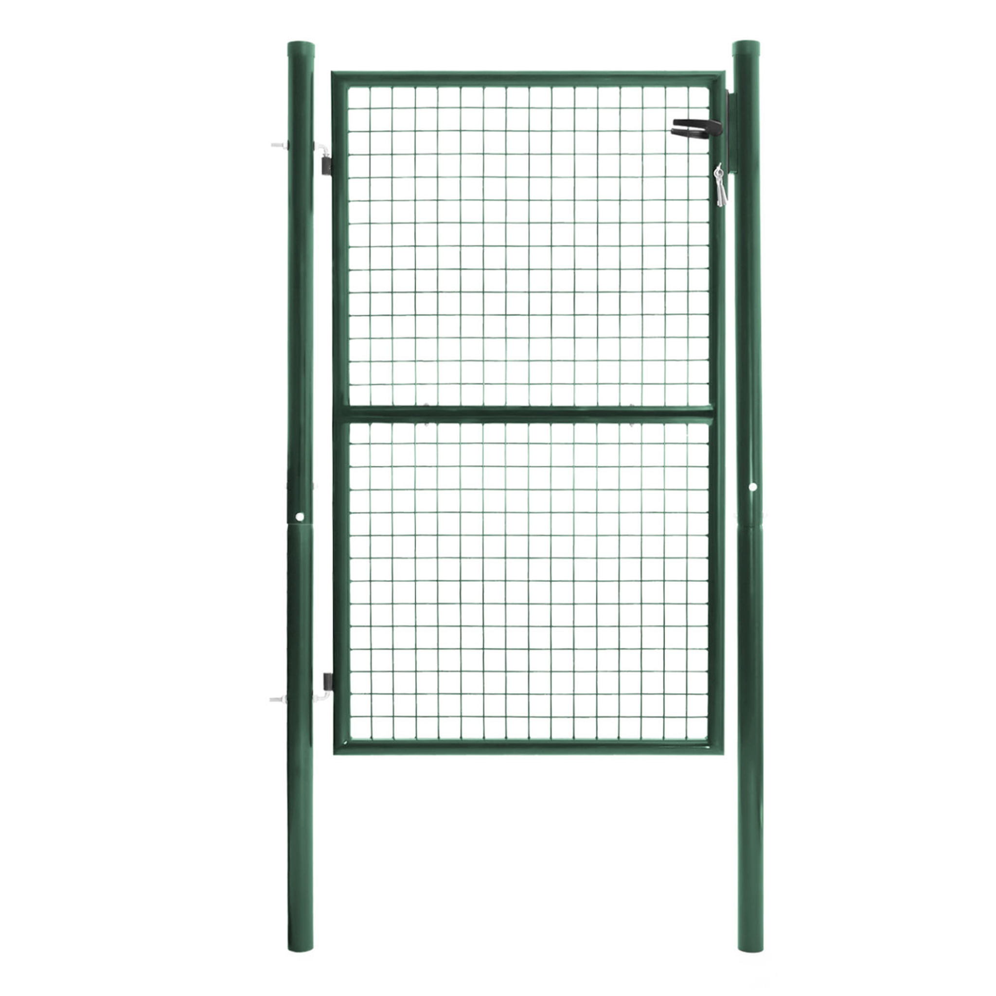ID MARKET Portillon de jardin 105 x 150 cm en acier vert avec serrure et poignée