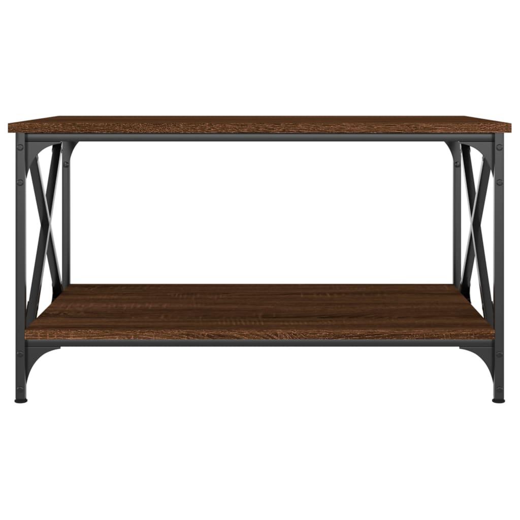 Voir la diapositive 4 : VIDAXL Table basse Chene marron 80x50x45 cm Bois d'ingenierie et fer