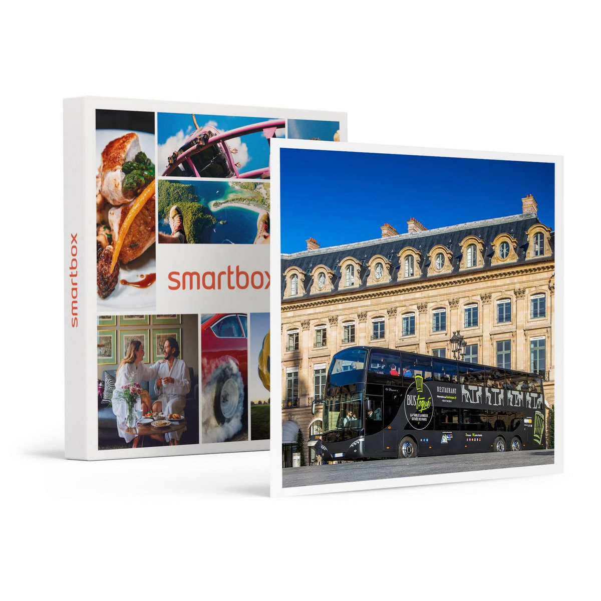 Smartbox Dîner insolite 5 plats avec visite de Paris dans le bus à impériale Le Saint-Germain 1920 - Coffret Cadeau Gastronomie