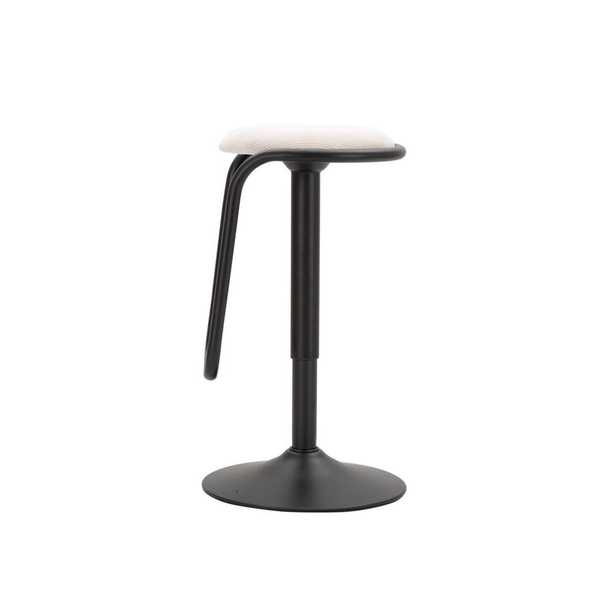 Voir la diapositive 3 : Paris Prix Tabouret de bar réglable en tissu  destiny  61-83cm noir & blanc