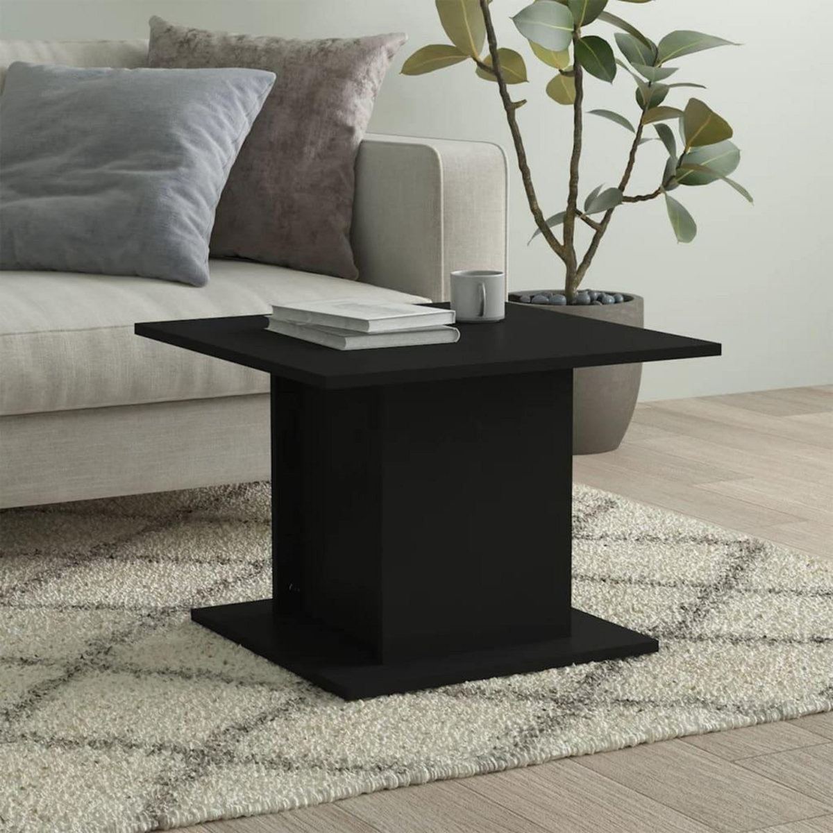 VIDAXL Table basse noir 55,5x55,5x40 cm bois d'ingenierie